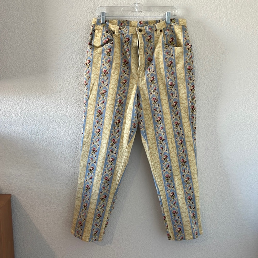 Floral straight leg jeans